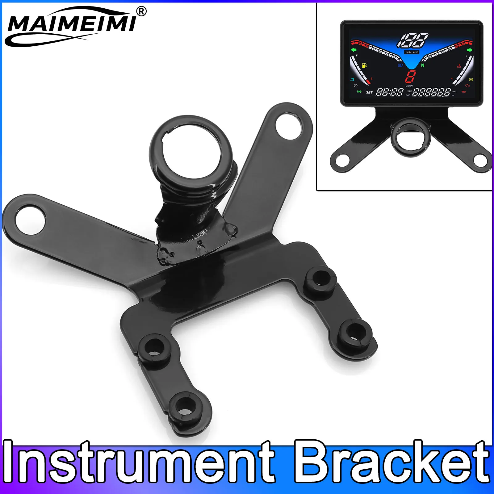 

12V Universal LED Digital Motorcycle Speedometer RPM Dashboard with Fuel Level Gauge Water Temp Meter Gear 199km/h Instrument