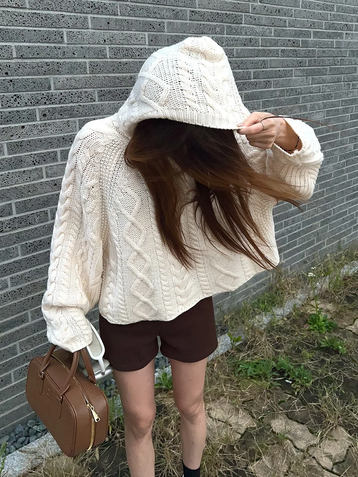 Chic Autumn Winter Loose Casual Small Size Long Sve Knitted Sweater Women's Comfortable Lazy Sle Hat Knitted Sweater