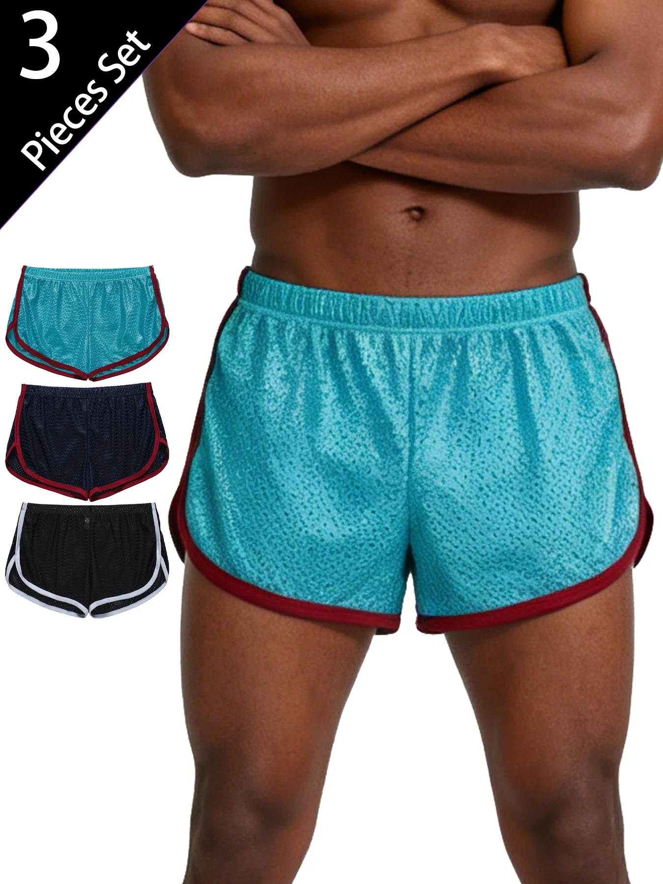 

3PCS Men Seamless Underwear, Mesh Breathable, Loose Fit Boxers, Summer, Plus Size