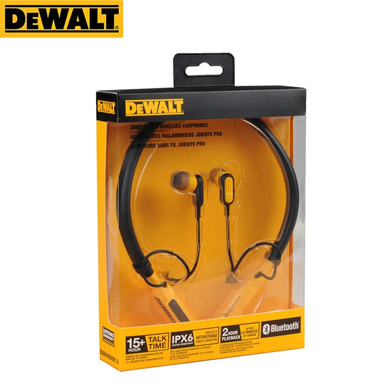 

DEWALT Wireless Bluetooth Jobsite Pro Neckband Headphones Neckband Earphones with 15H Playtime Noise-Isolating Wireless Earbuds