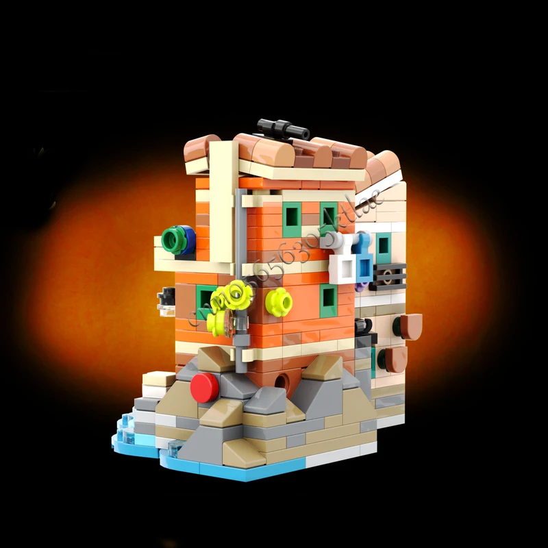 489 ELEMENTÓW Dom Ulica Mini Miasto Riviera MOC Personalizowany Modułowy Zestaw Klocków Kreatywny Projekt Technologia DIY Prezent Urodzinowy Zabawka