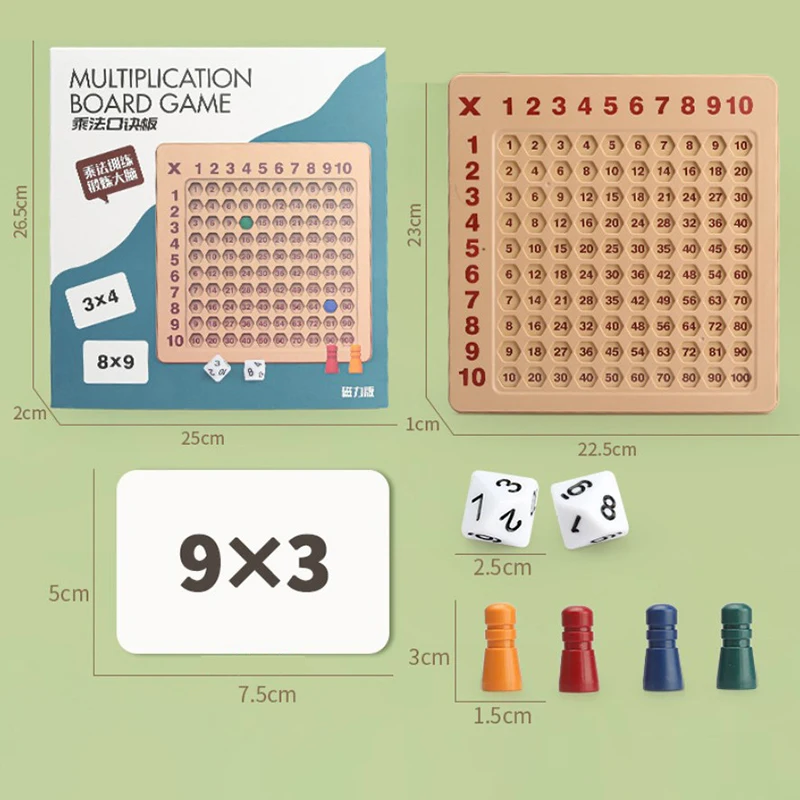 Jogo De Tabuleiro De Multiplicação De Madeira Para Crianças, Aprendendo Brinquedos Educativos, Contagem Matemática, Cem Tabuleiro, Jogo De Pensamento Interativo