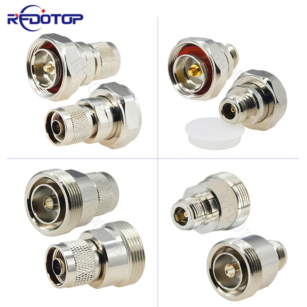 1 Uds L29 7/16 DIN a N adaptador recto macho/hembra conector Coaxial RF latón chapado en oro alta calidad 50ohm