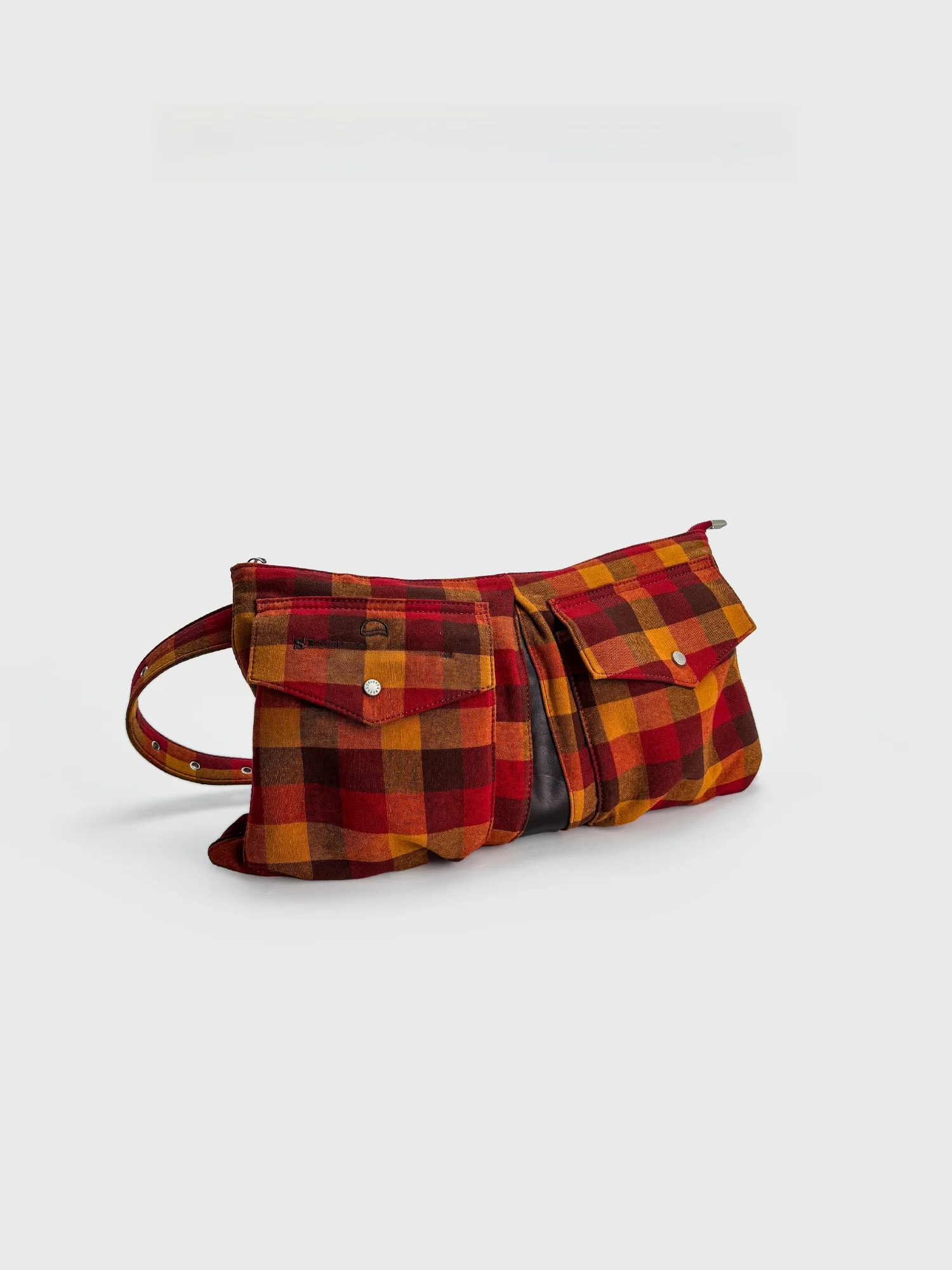 Classic Cotton Art Plaid Apron Bag SpicyCapSoul Retro Style Single Shoulder Crossbody Bag for Ladies Vintage Grid Pattern