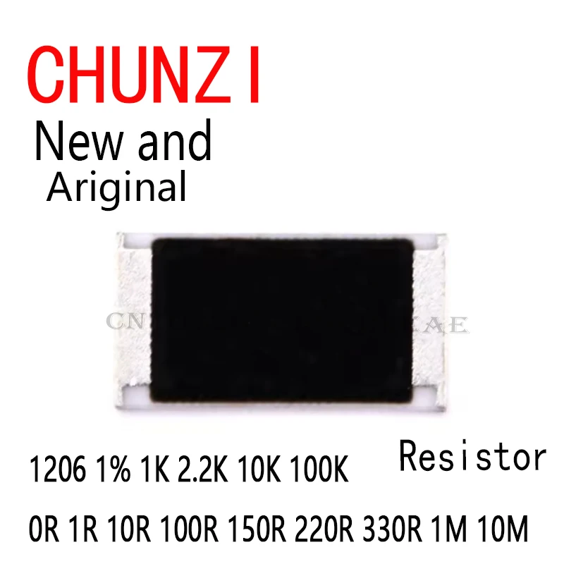 100 шт. резистор SMD 0R ~ 10 м 1/4 Вт 0 1 10 100 150 220 330 Ом 1206 1% 1K 2.2K 10K 100K 0R 1R 10R 100R 150R 220R 330R 1M 10M