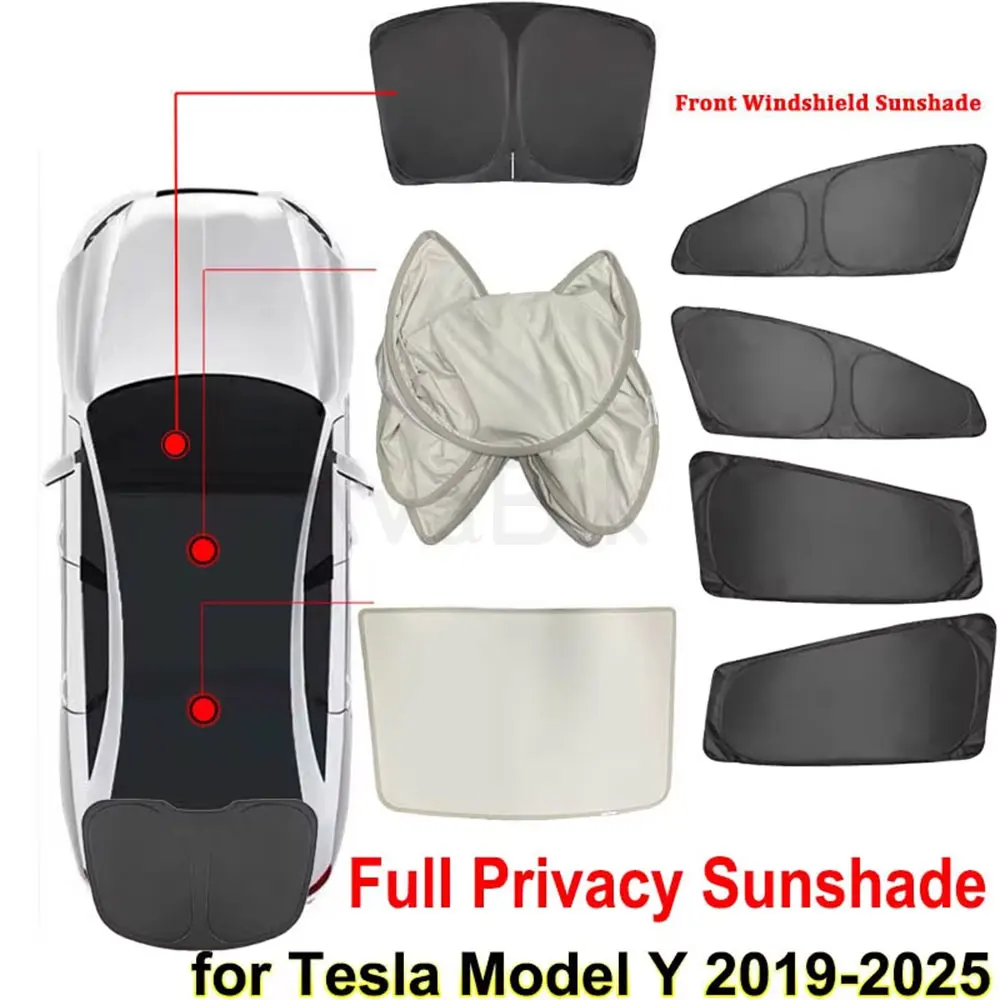 

For Tesla Model Y 2019-2025 Car Foldable Front Windshield Glass Sunroof Skylight Sunshade Window Shade Sunroof Upgrade Mesh Net
