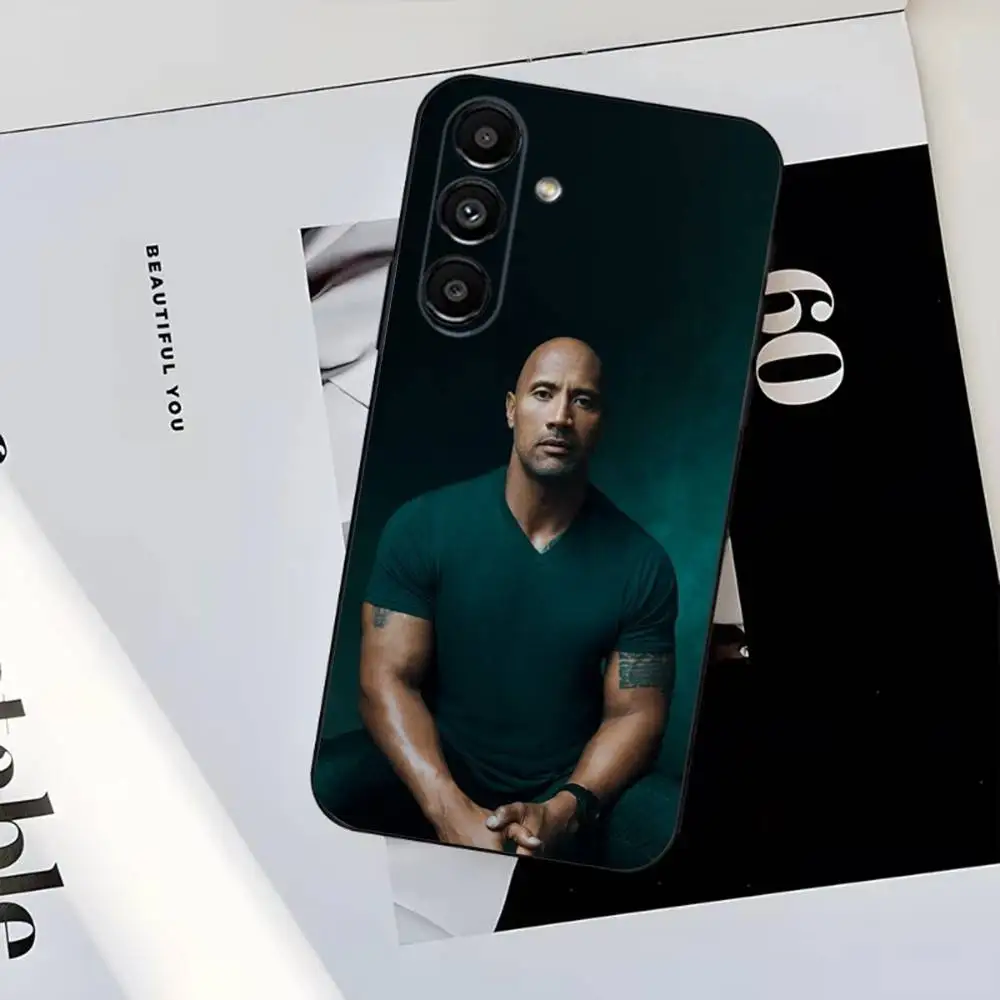 حافظة هاتف The Rock Dwayne Johnsons لهاتف سامسونج S25، S24، S23، S22، S21، S20، S10، Ultra، Plus، Lite، FE، غطاء أسود من السيليكون الناعم