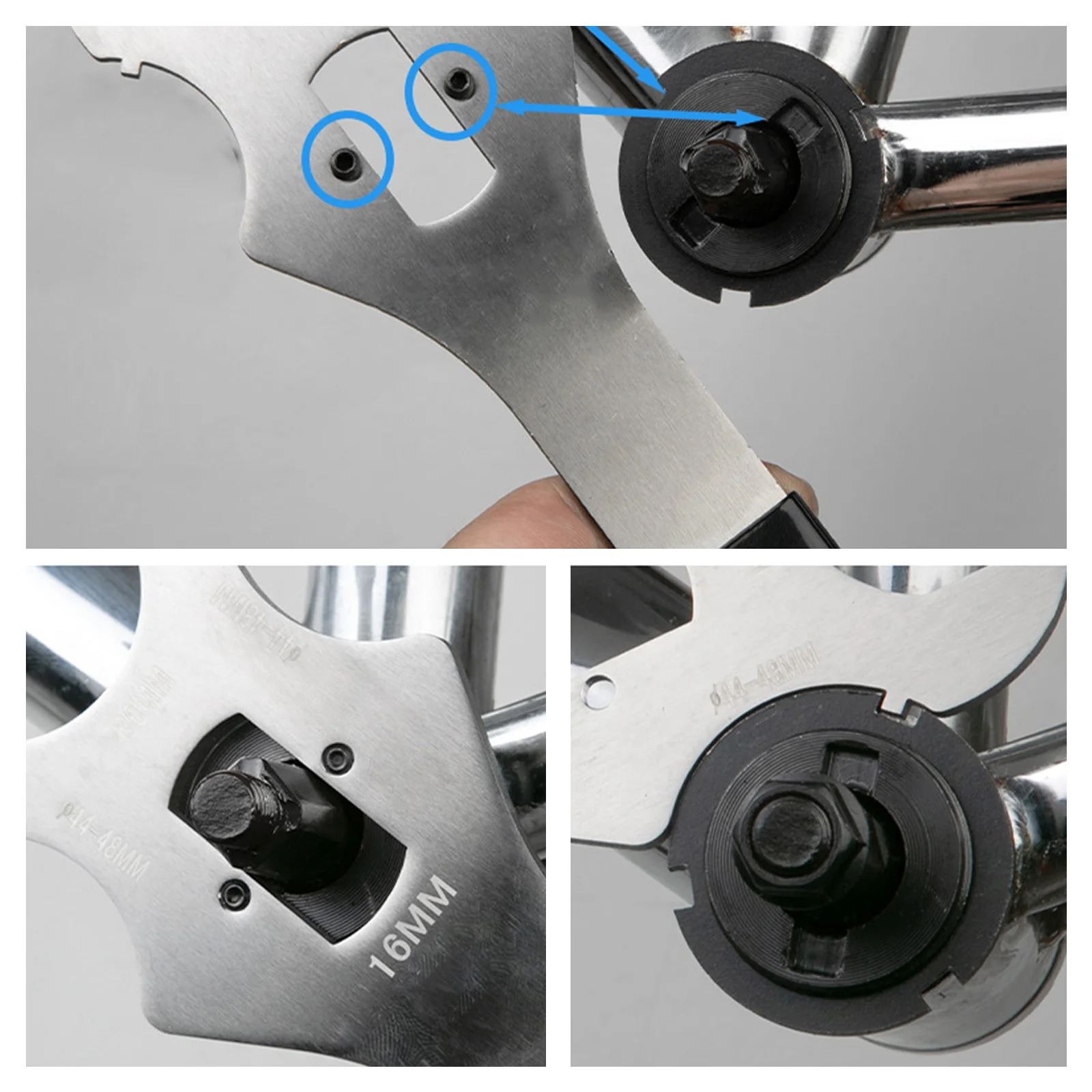 

4-In-1 Bike Lock Ring Remover Bottom Bracket Lock Ring Wrench Install Removal Tool Wrench Bicycle Repair Tool Spanner 36 44 44MM