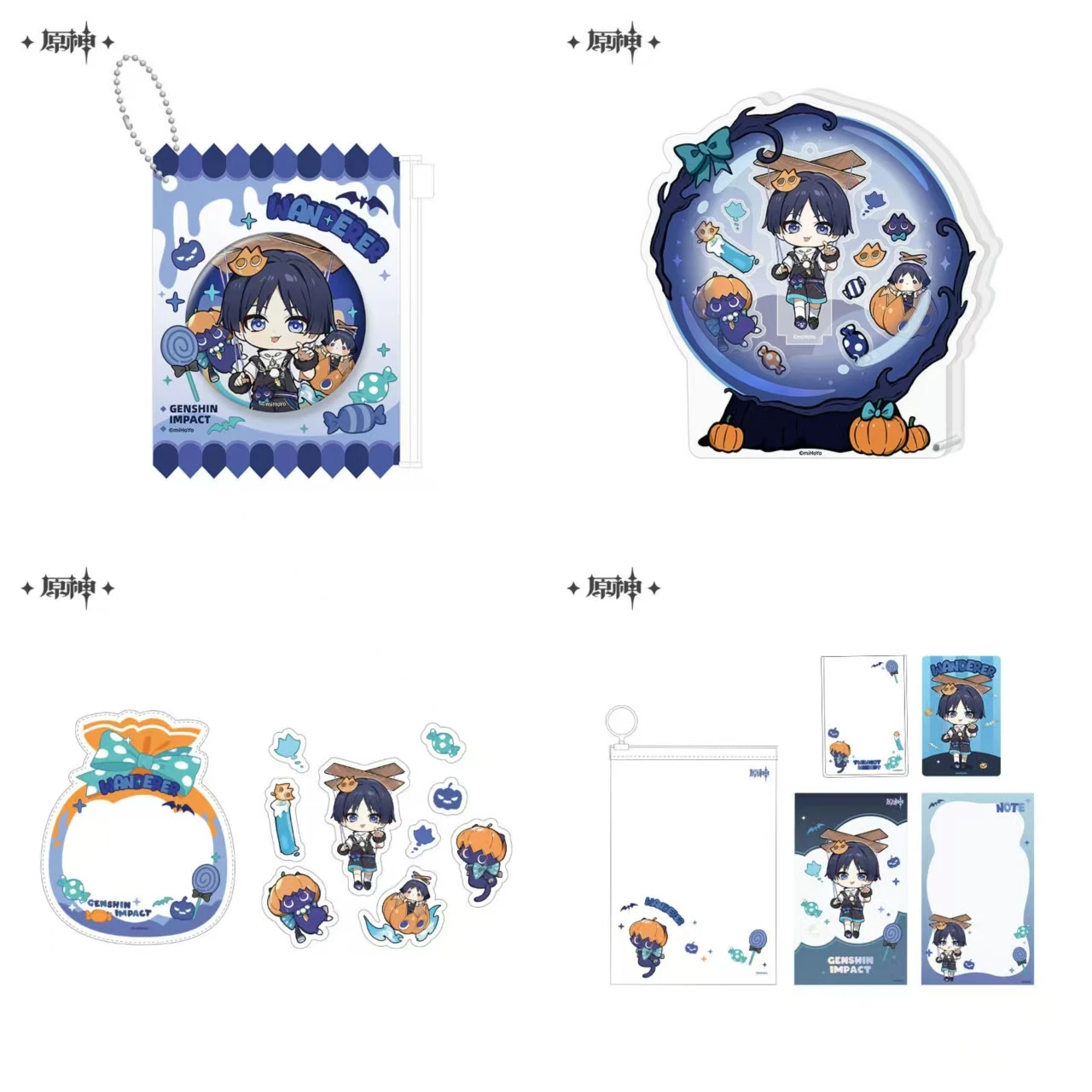

In Stock [Official Merchandise] Genshin Impact Wanderer Twilight Whimsy Series Badge & Badge Holder Stationery Sticker Set
