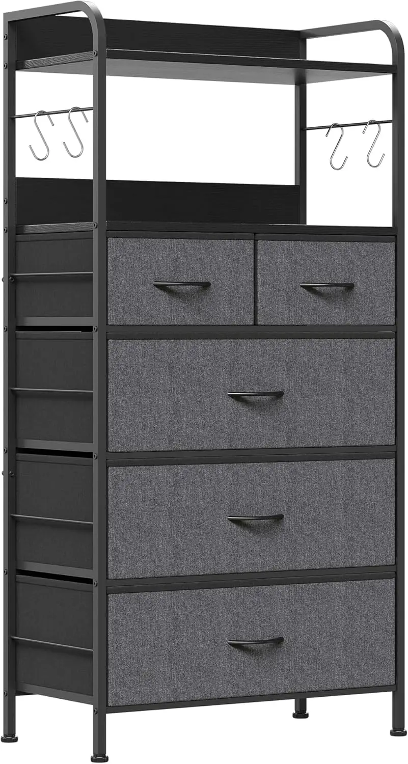 

Dresser For Bedroom With 5 Drawers, Dressers & Chests Of Drawers For Hallway, Entryway, Storage Organizer Unit With Fabric,