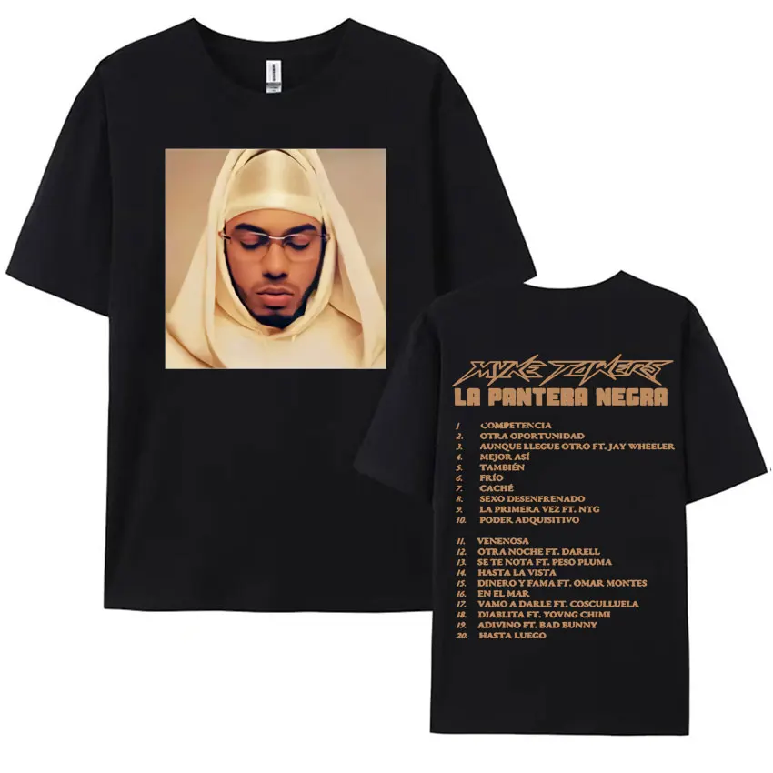 Rapper Myke Towers Graphic Printed T-shirts for Men Harajuku Hip Hop Oversized T Shirt Unisex Summer Cotton Short Sleeve T-shirt image 6