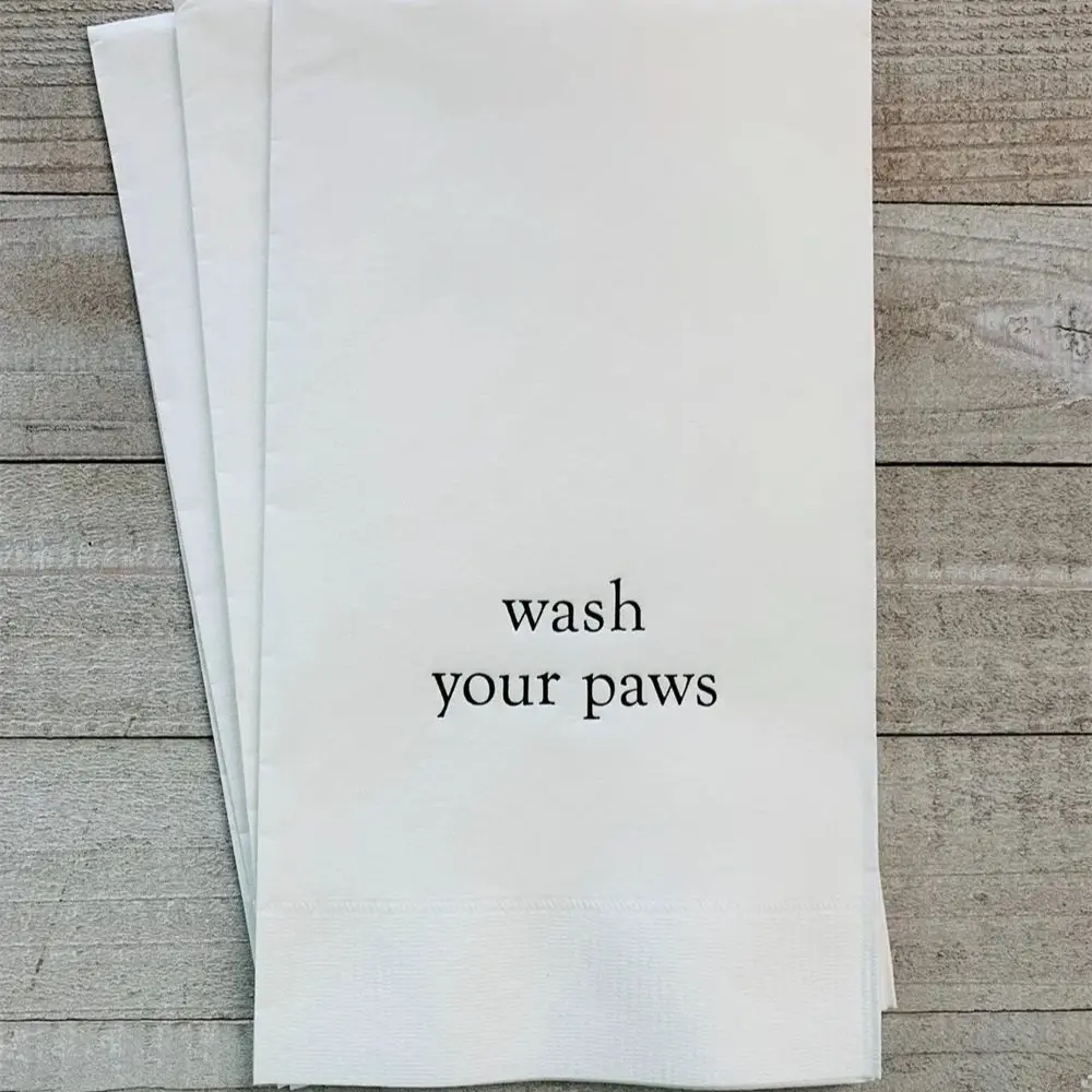 

50 Personalized Hand Guest Towels Paper Bathroom Napkins Disposable Lots of colors to choose from! Wash Your Paws