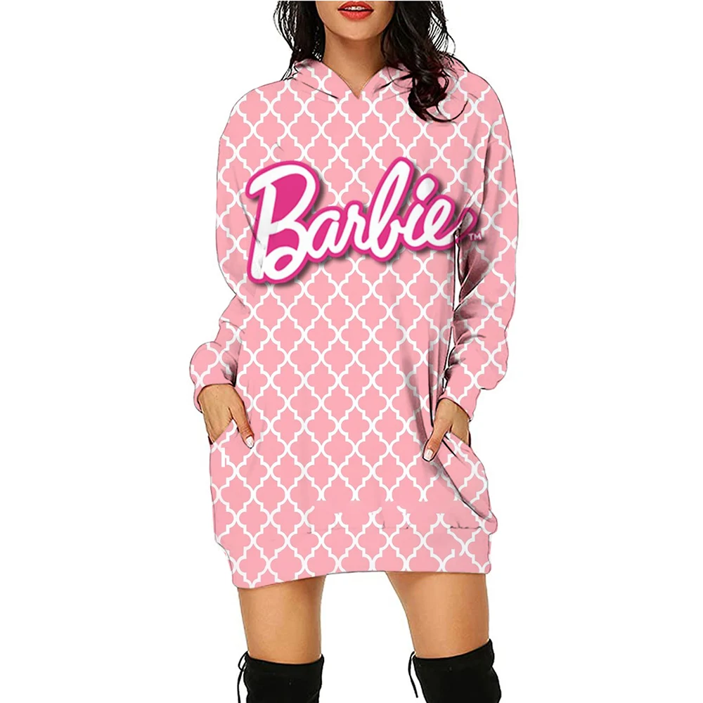 Streetwear Women Clothing Y2k Dress Clothes Women Hoodies Pullover Barbie Princess print Casual Autumn Harajuku Sweatshirts Dres