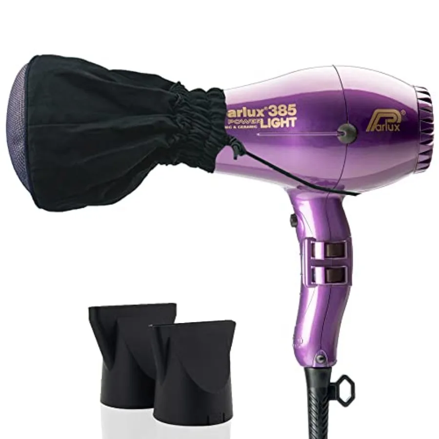 

385 Powerlight Ionic Ceramic Violet Hair Dryer + Metal Mesh Diffuser Bundle Lightweight Fast-Drying Frizz-Control Blow Dryer f