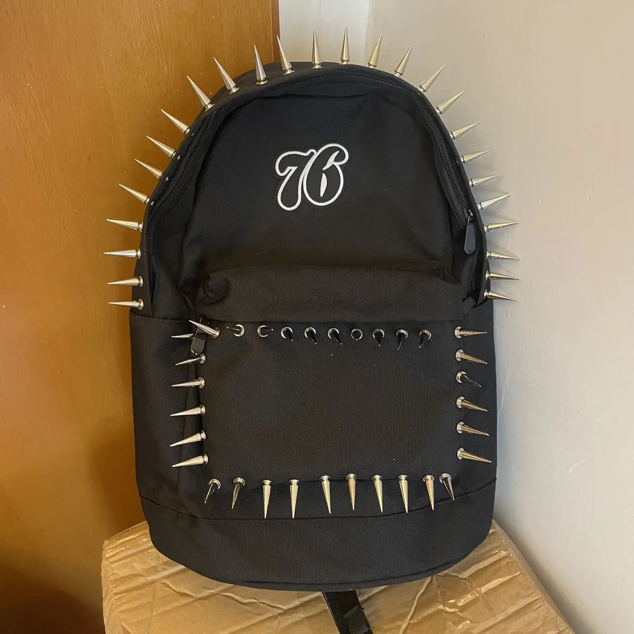 

Large Capacity Black School Bag Punk Gothic Oxford Woman Backpack High Quality Rivet Adult Back Packs