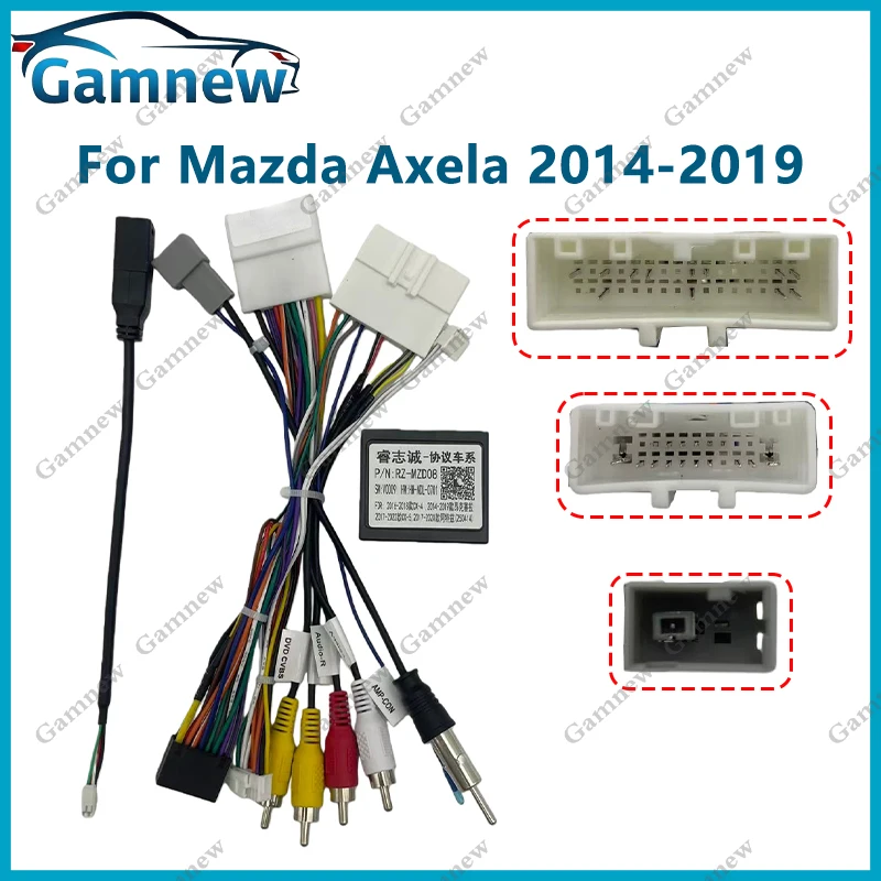 Cable de Radio para coche, conector de mazo de cables de alimentación de 16 pines, adaptador CAN Bus MZD13 para Mazda 3 6 Axela CX-4 CX-5 Atenza