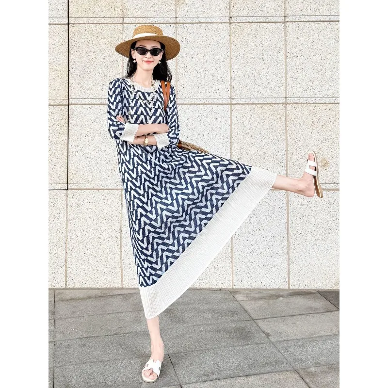 

Summer Women's Wear Dresses New Arrivals Flattering Silhouette Pleated Printed Elegant Casual Loose Comfortable Stylish Design