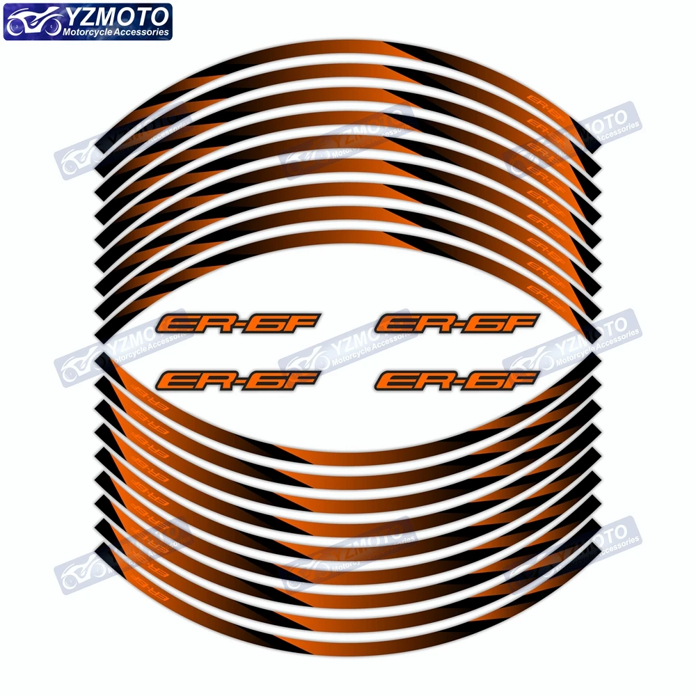 

For ER-6F ER6F Motorcycle 17 Inch Front And Rear Decal Wheel Hub Racing Sticker Waterproof Reflective Rim Decorate Stickers