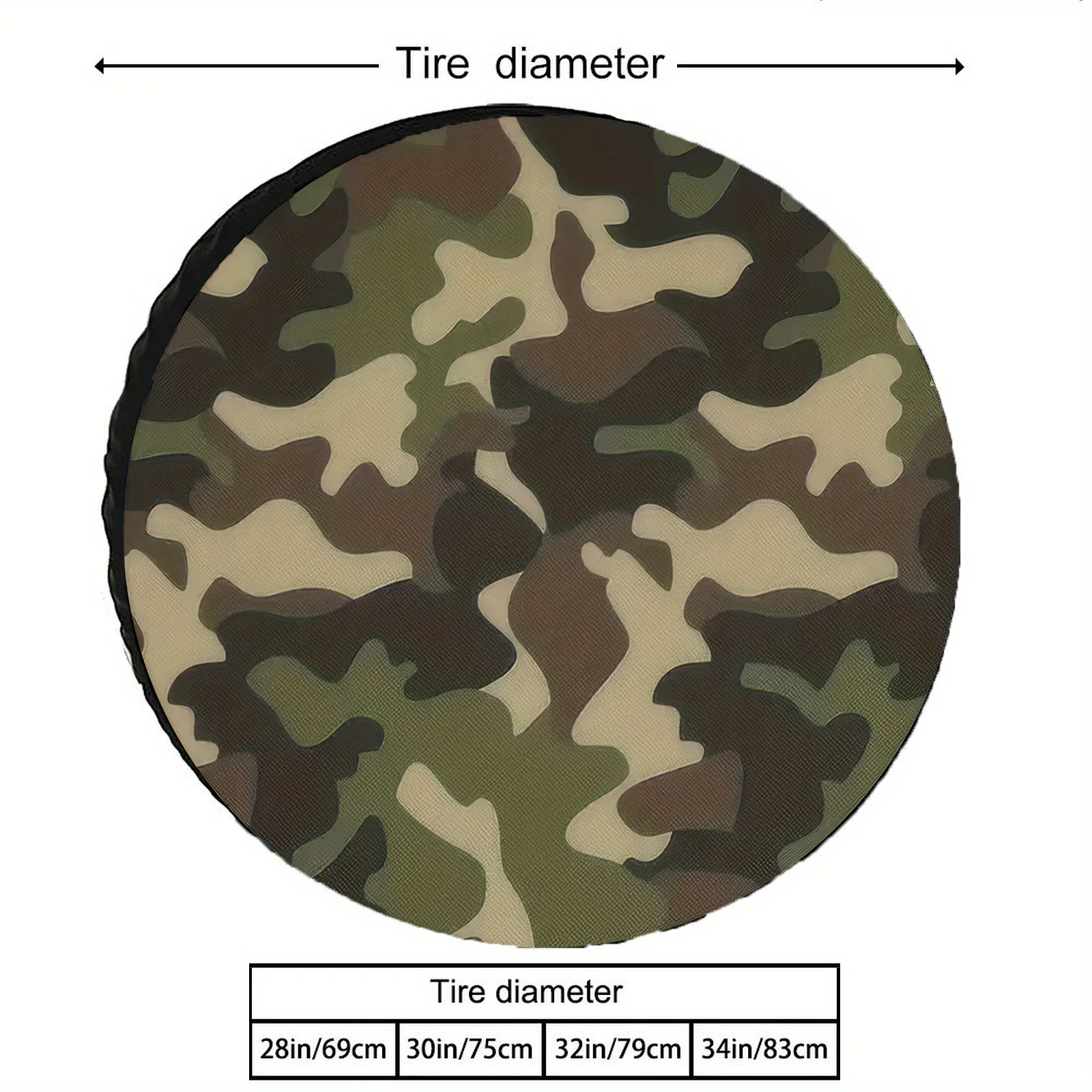 Camouflage Pattern Universal Car Spare Tire Cover Polyester Waterproof for 28-34 Inch Tires
