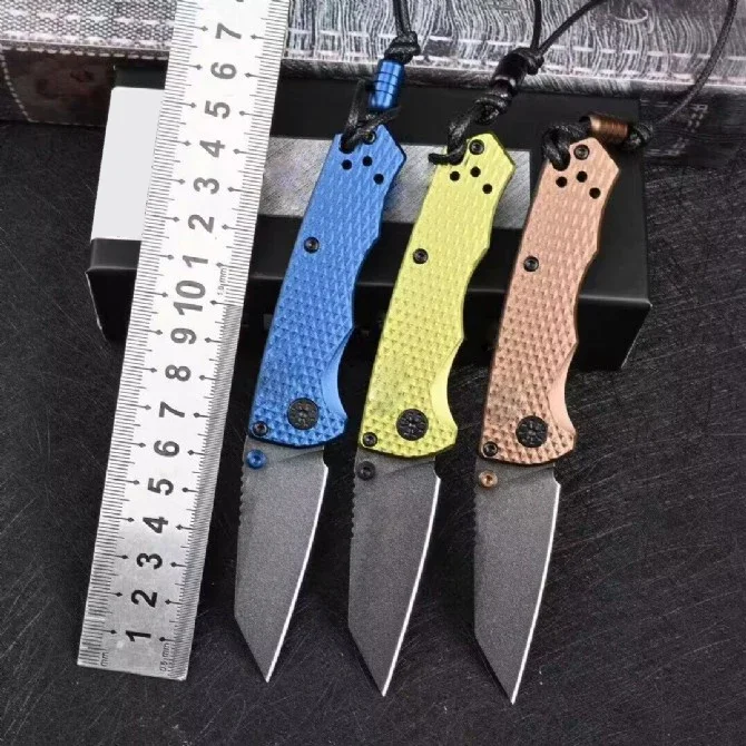 Paodin BM290 Mini Pocket Folding Knife Damascus/M4 Blade Carbon fiber/Aviation aluminum Handle Tactical EDC Survival Tool