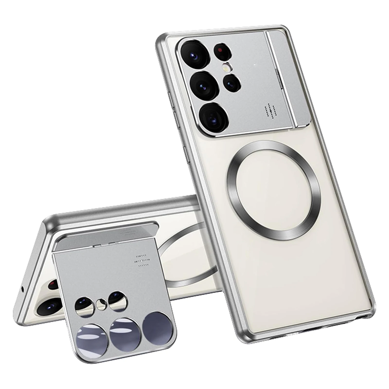 

Magnetic Case for Samsung Galaxy S26 Ultra Magnetic Metal Frame Shockproof Wireless Charging Kickstand