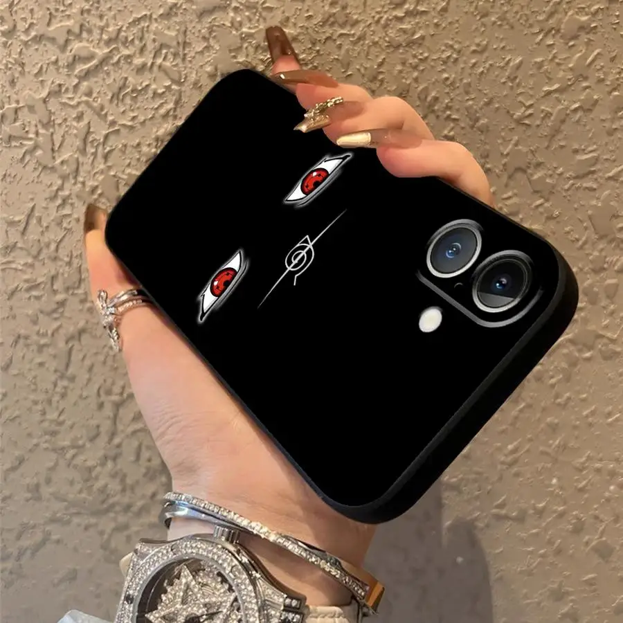 حافظة لهاتف آيفون XS Max XR 13 12 11 17 Pro Max 7 8 17Air 15 16 14 Plus غطاء هاتف ناعم أسود أنيمي N-Narutos