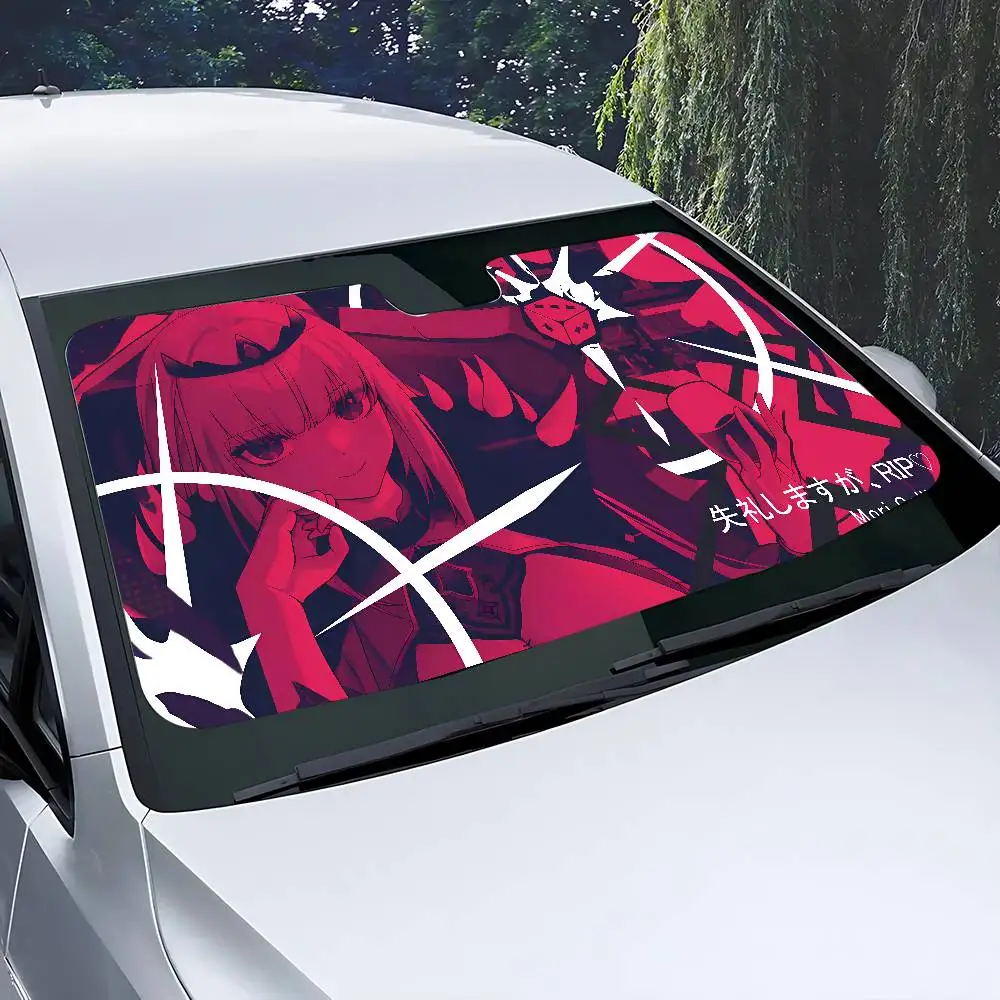 موري كاليوب Hololive سيارة ظلة الزجاج الأمامي نافذة أمامية قناع 70x130 سنتيمتر الشمس قناع الشمسية حماية منقوشة هدية الجدة سيارة #6