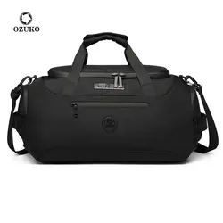 Ozuko mochila de viagem masculina, bolsa de mão de grande capacidade para academia com sapatos, bolso molhado, multifuncional, curta viagem, mochilas à prova d'água