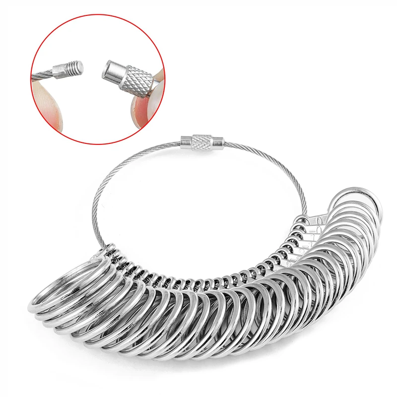 Aluminum Alloy Ring Gauges Sizer Meter Hand Loop Jewellery Measuring Ring Tool Size 0-13mm Measurement Finger Circumference