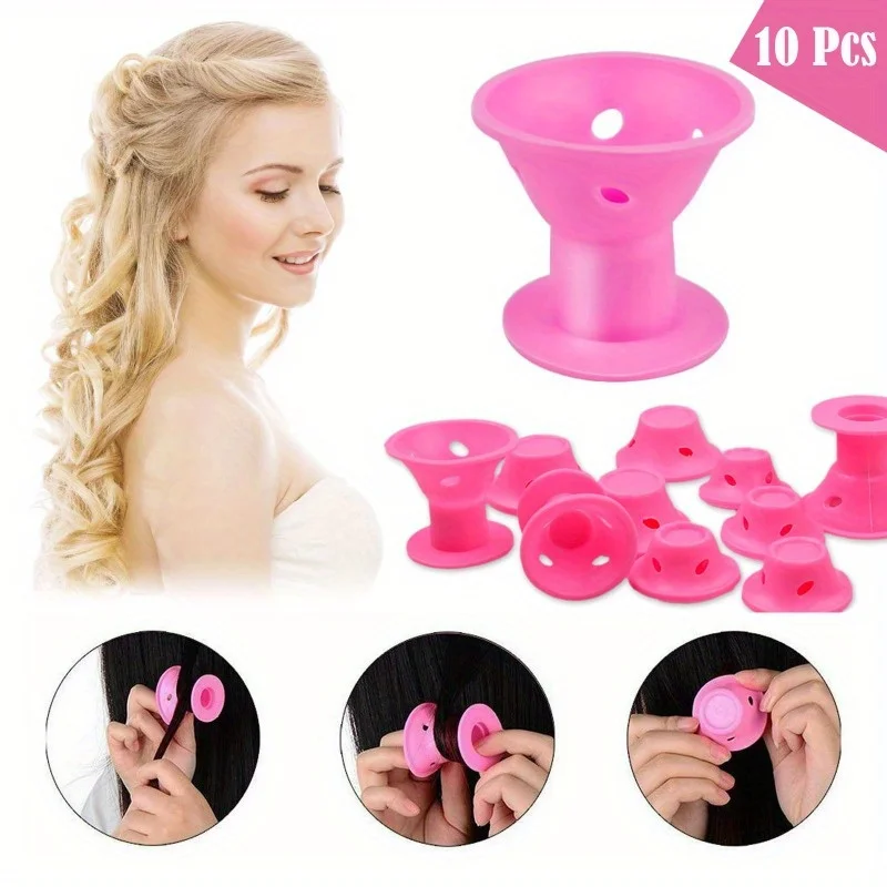 10PCS Large/small Mushroom Hair Curlers with Anti Slip and Clip Free Waveform, Suitable for Women's DIY Hairstyle Tools