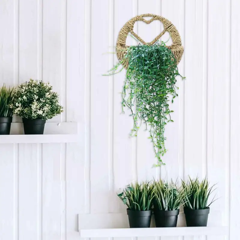 Mir à Fleurs Tissé pour Fille, Grande Communautés teur d'Nik, Design de Cœur, Rangement de Plantes avec Poignée pour la Maison