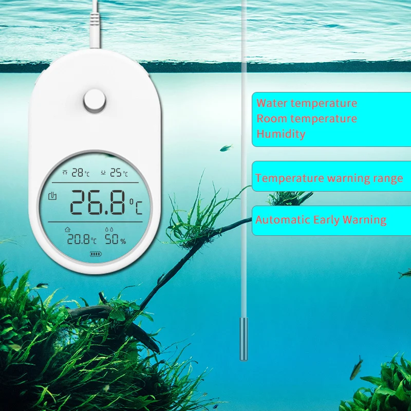 Elektronisches Aquarium-Thermometer - LCD-Wasserthermometer - Zubehör für Wassertanks