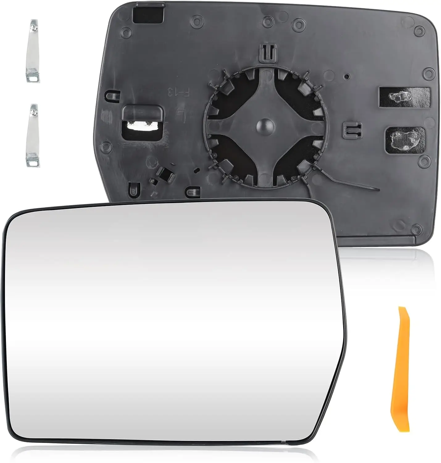 Driver Left Side Heated Side View Mirror Glass With Backing Plate OE 4L3Z-17K707-DB Replacement For Ford F-150 2004-2014