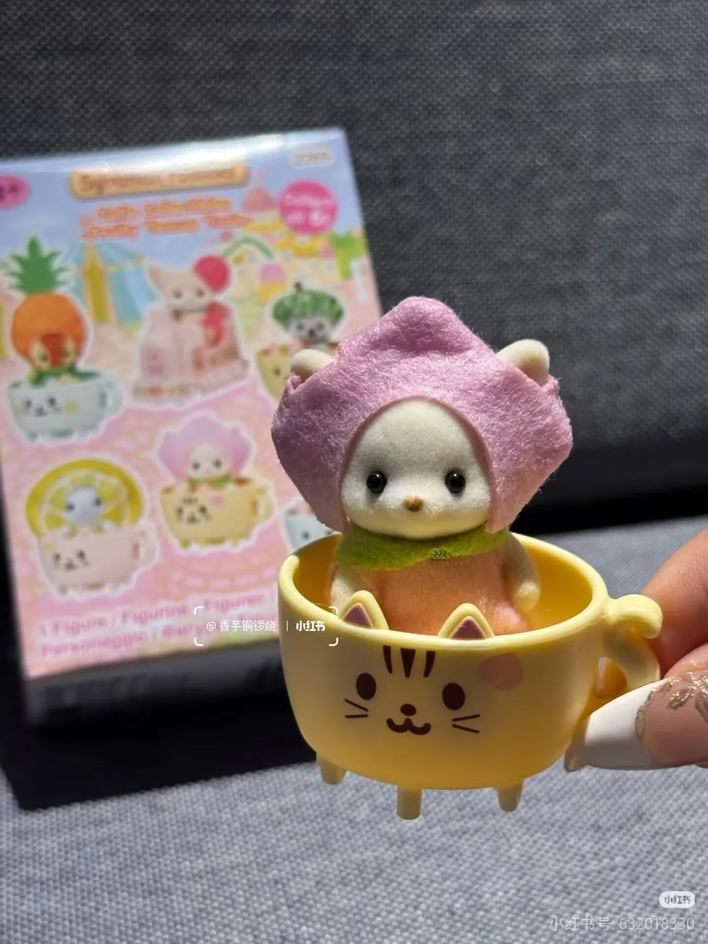 SYLVANIAN FAMILIES X Blind Box Fruit Cup Train Anime Figure Kawaii Collectible Toy Gift for Girls