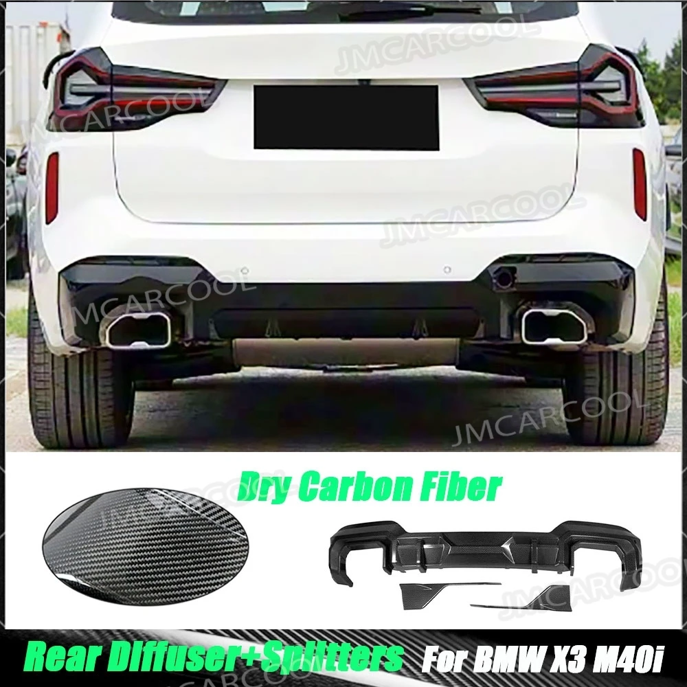 Für BMW G01 X3 M40i M Sport 2022-2025 Trockener Kohlefaser-Heckdiffusor Seitensplitter Auto-Heckdiffusor-Lippe