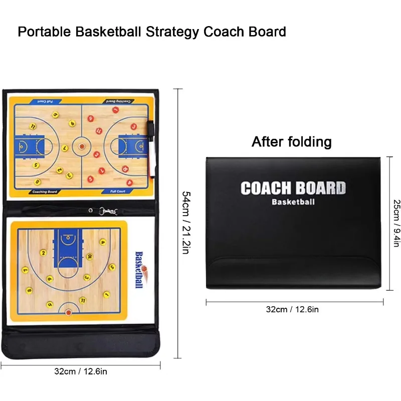 مجموعة مغناطيسية تكتيكية لمدرب كرة السلة، لوحة استراتيجية محمولة مع مسح جاف
