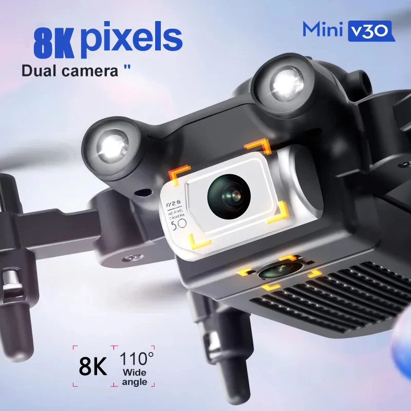 Mini V30 Drone 4DRC 8K HD Dual Camera FPV 5-Sided Obstacle Avoidance 1080P Aerial Professional Quadcopter WIFI Brushless 10000M