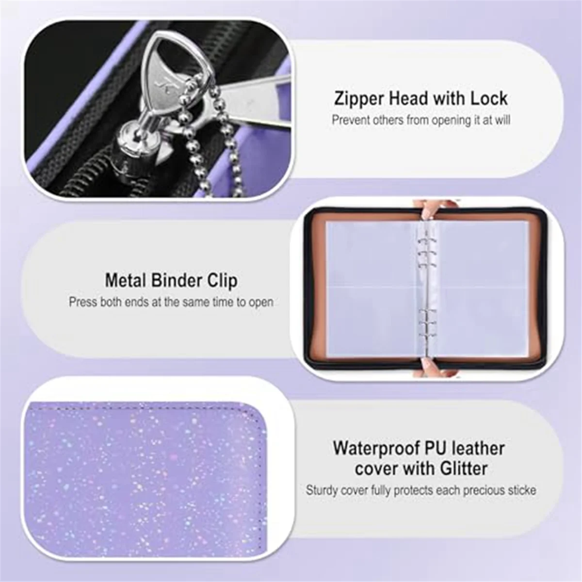 

AA98 Органайзер для наклеек в твердом переплете, переплет, многоразовые голографические наклейки формата А5, книга для сбора альбомов, книга для хранения с 30 страницами B