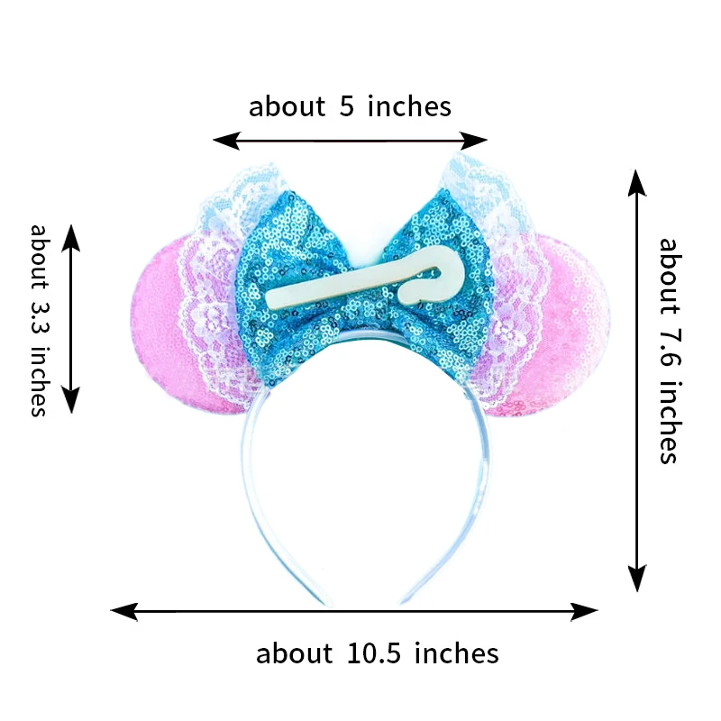 Christmas Mickey Mouse Ears Headbands Big Snowflake Festival Carnival Party Hair Headwear Girls Women Headband Kids Accessories