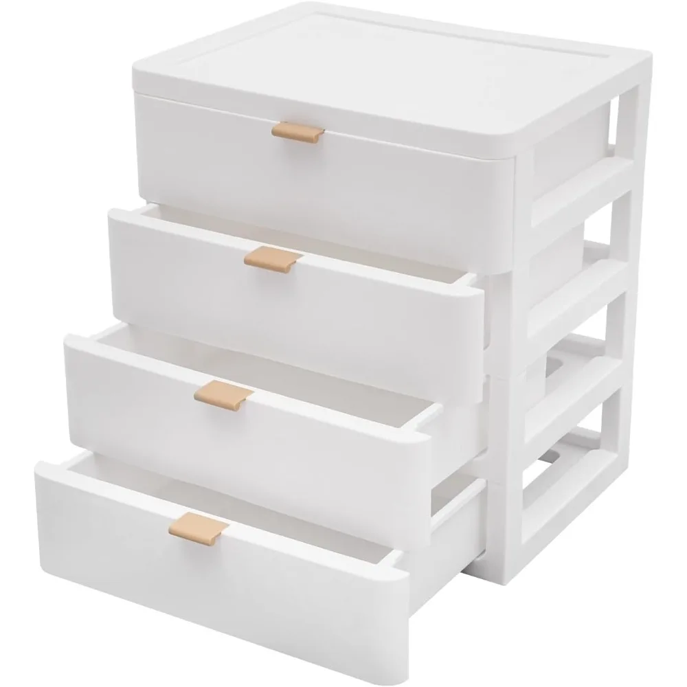 4 Drawer Makeup Organizer Sort Cosmetics and Beauty Supplies Desktop Storage Box for Dressing Table Office School Home