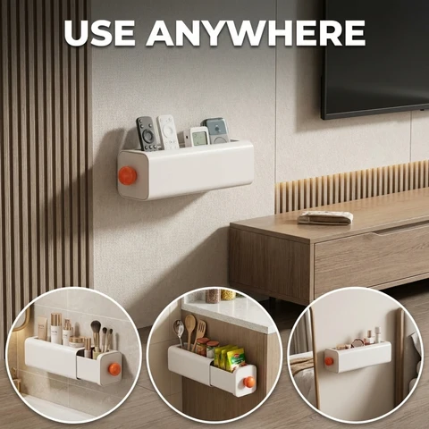 Desk Drawer Organizer Box, Stackable Storage Container Tray, Space Saving Dustproof Holder for Office Home Study Room