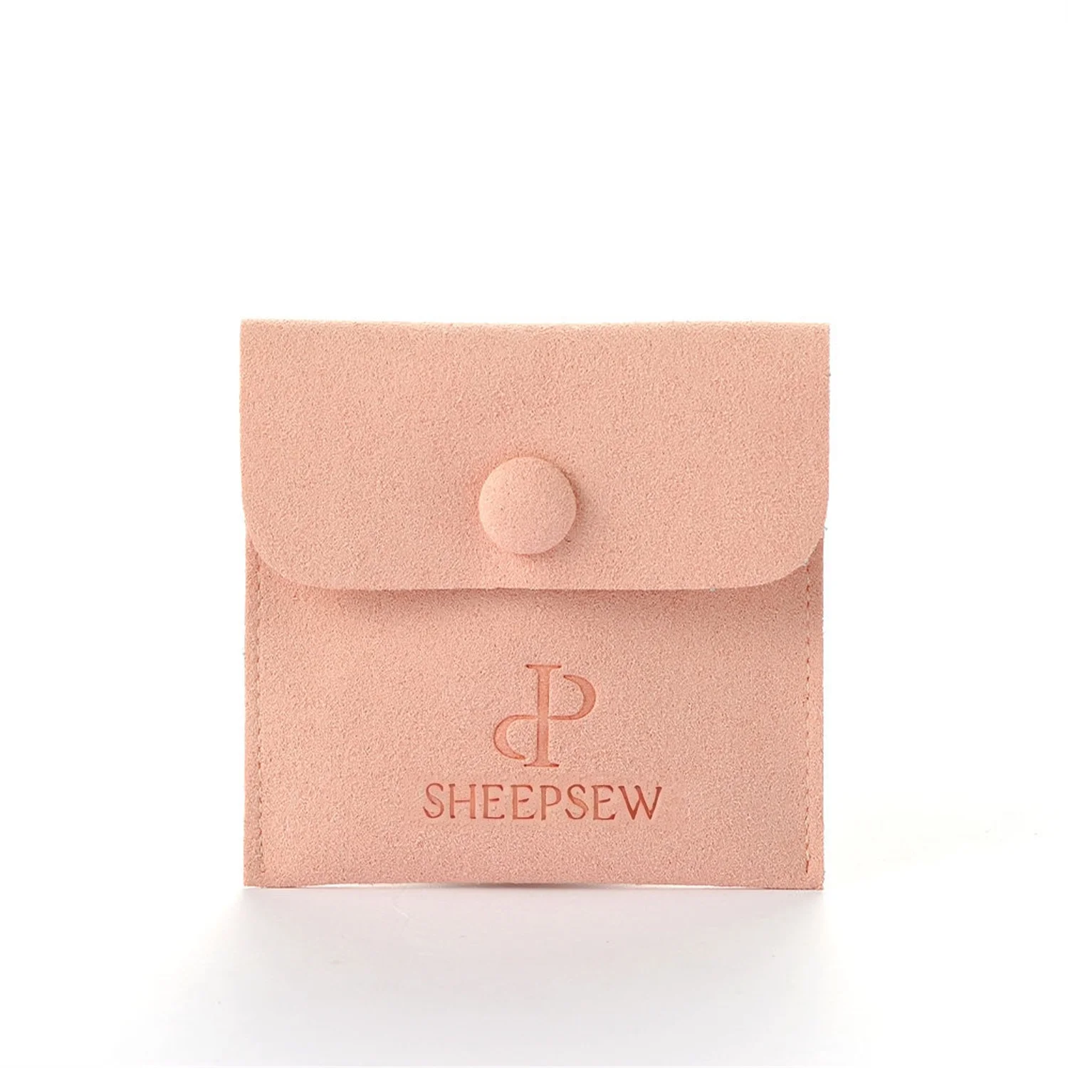 

20 Sheepsew 8*8cm ultra-fine fiber jewelry bag, luxurious velvet jewelry bag, earring necklace packaging bag with logo