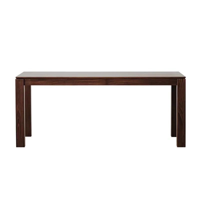 

Manufacturer custom solid wood dining table, table in home restaurant, modern simple black walnut rectangular dining table
