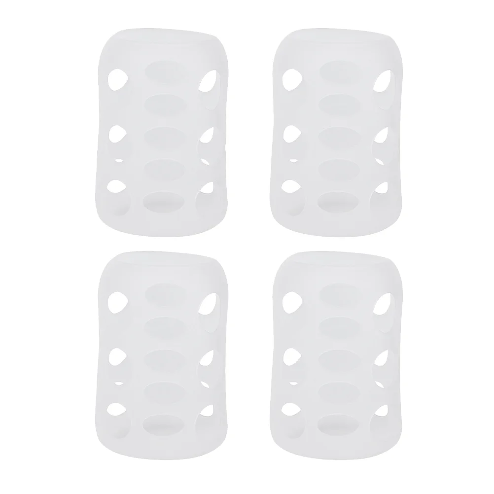 4 Pcs Girl Bottles Silicone Cover Non-slip White Silica Gel Glass Feeding Sleeve