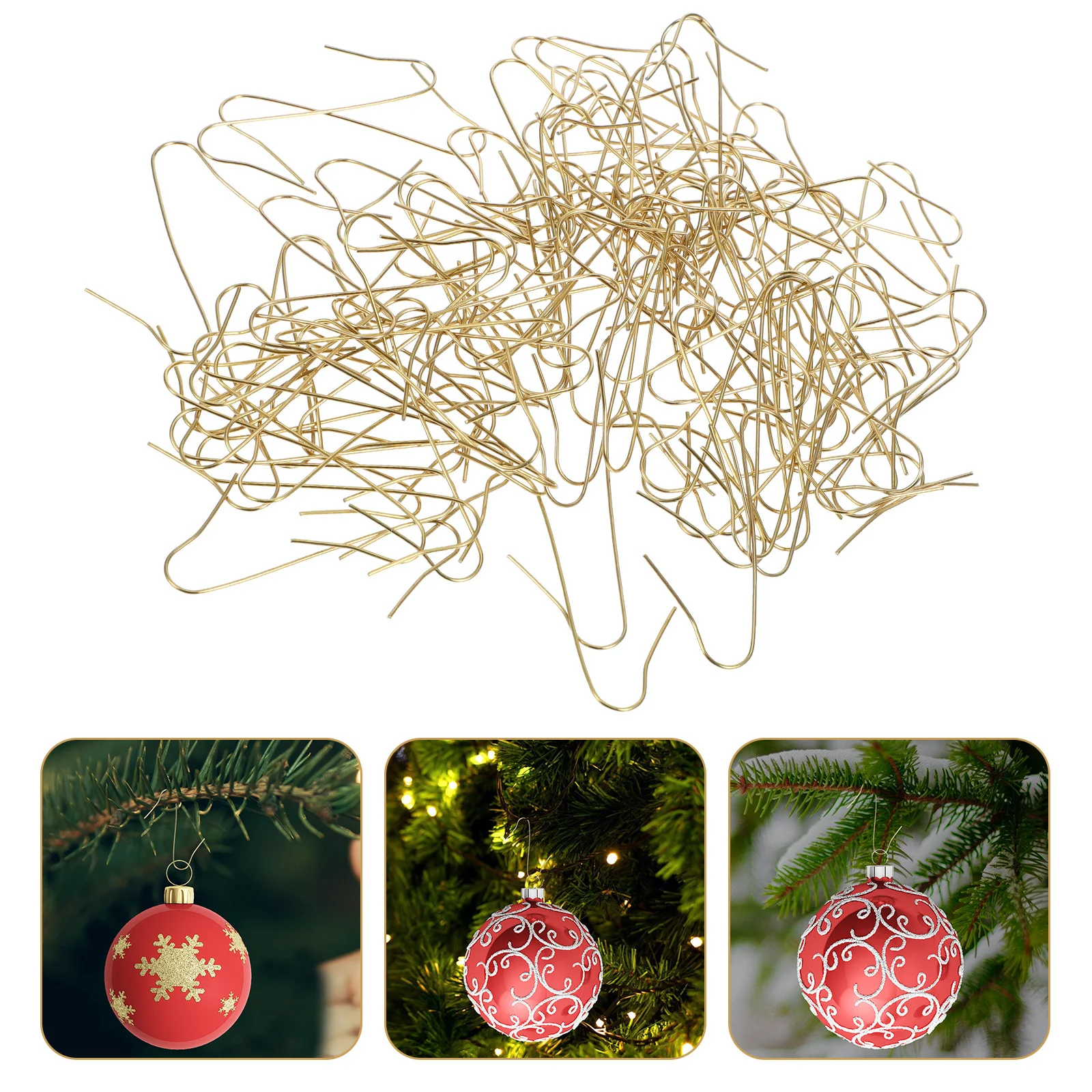 

100Pcs Christmas Tree Ornament Hooks S-Shaped Iron Hangers for Hanging Ornaments Holiday Tree Party Decorations