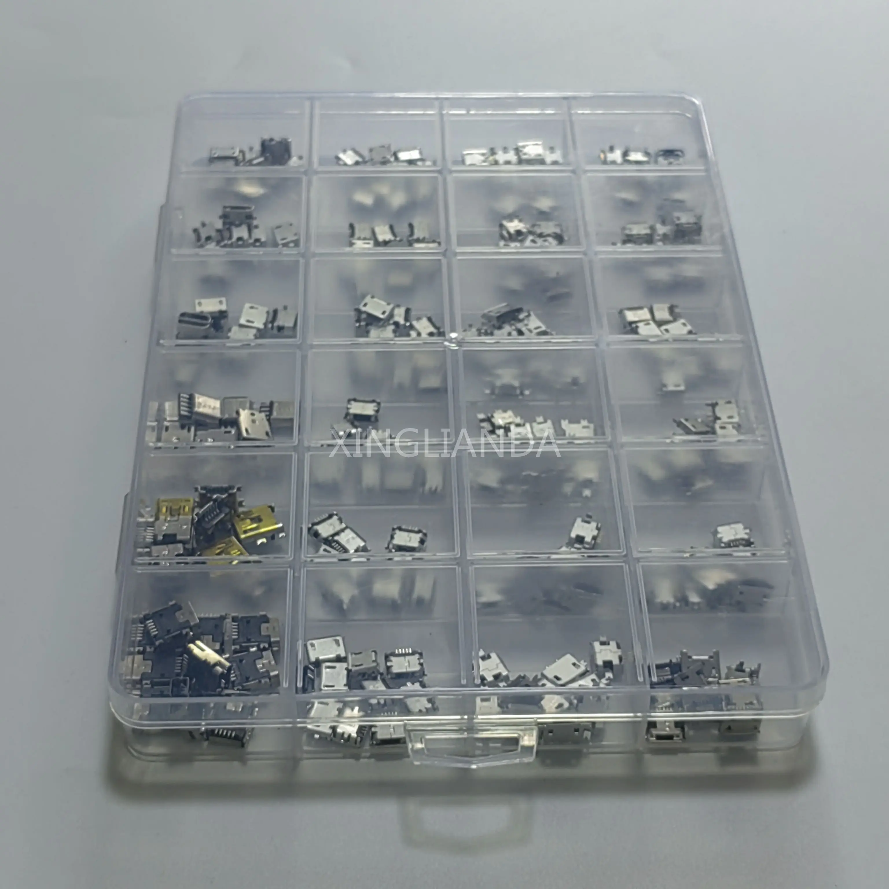 240Pcs/Set 24 Value*10PCS Micro USB 5Pin Jack Connector Socket Connectors Set Kit For Moblie Phone Power Bank