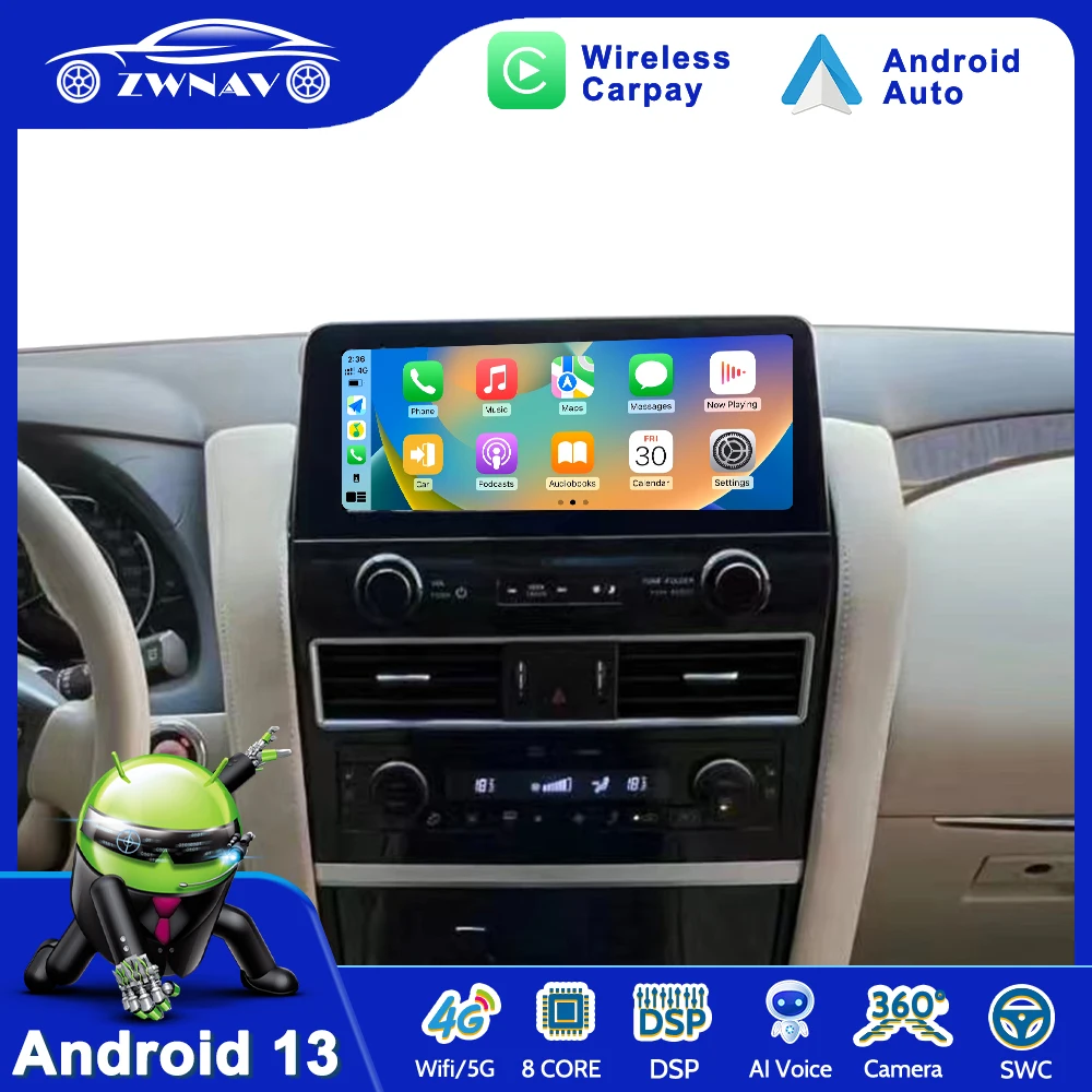 12.3 Inch Screen Car Radio For Nissan Amanda 2010-2022 Android 14 Multimedia Player Wireless Carplay GPS Navigation Autoradio