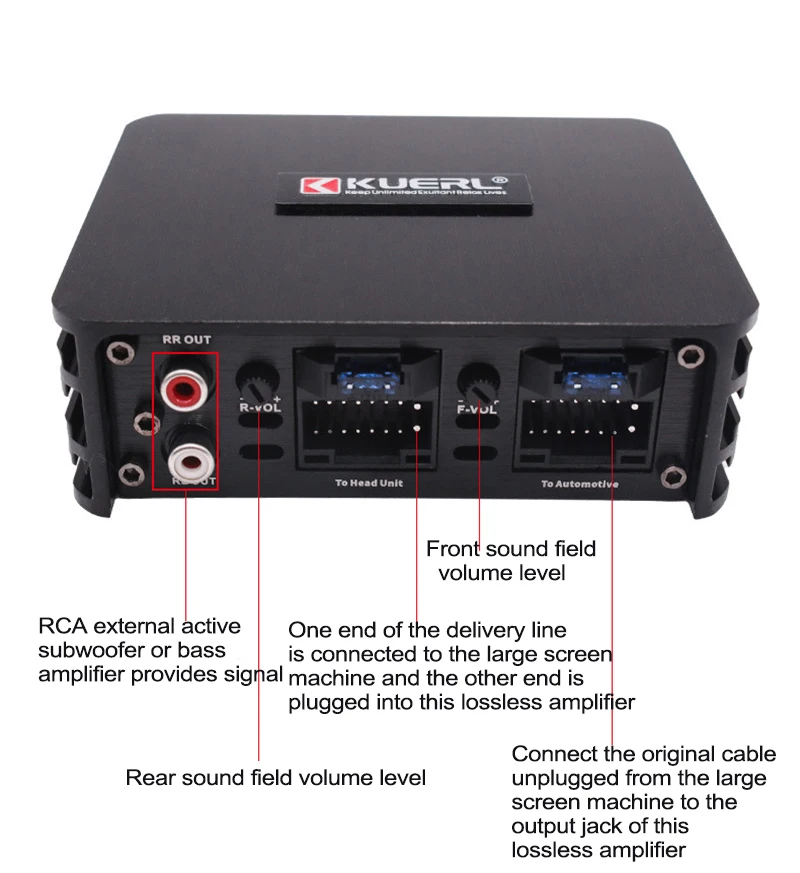 Amplificador de potência automático para carro, processador de áudio estéreo, 4way sem perda, alto-falante DSP, plug-and-play, modificação Android