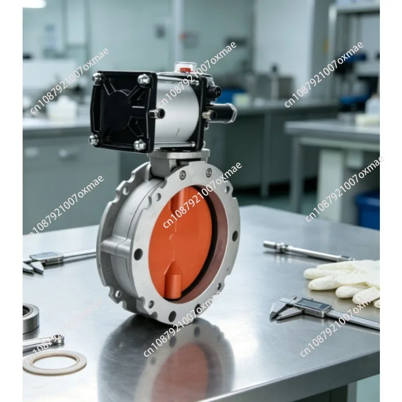 V2FS Pneumatic Aluminum Alloy Flange Butterfly Valve for Cement Mixing Plant, Dust Powder Valve DN200 DN250 DN300