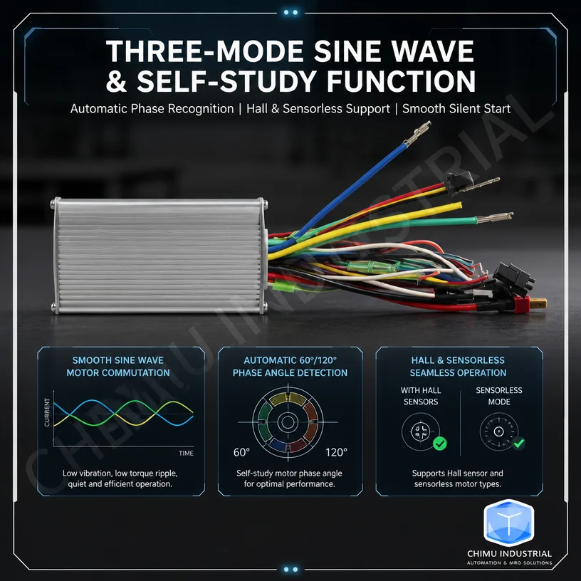 【CHIMU INDUSTRIAL】 24V 36V 48V 250W 350W Brushless Motor Controller Sine Wave Speed Driver for Electric Scooter E-Bike